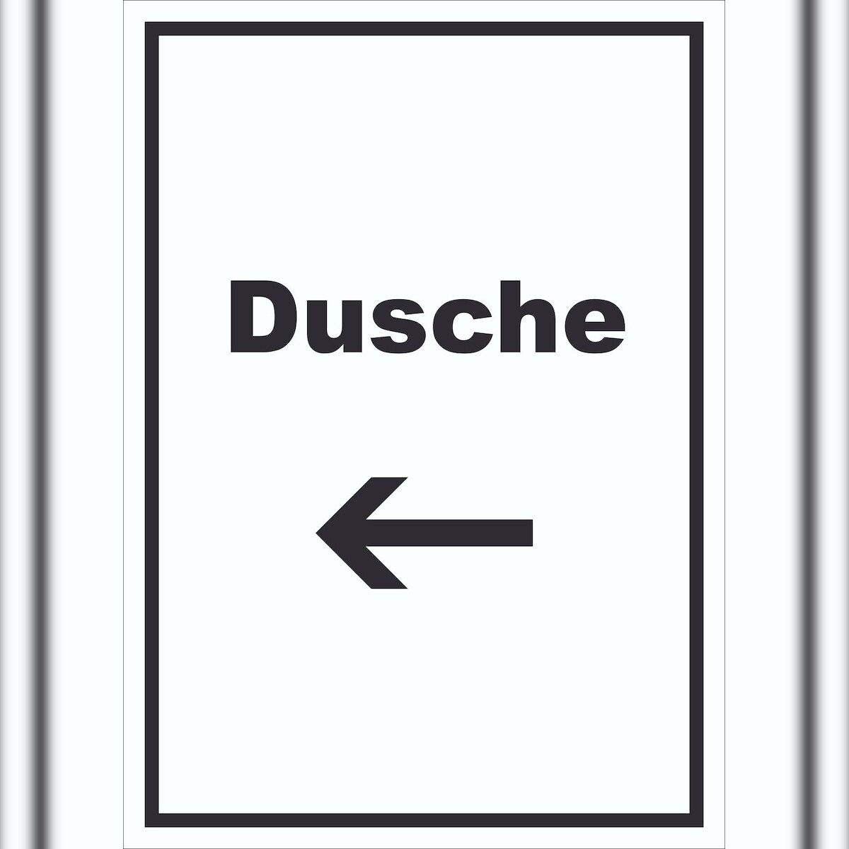 HB-Druck Dusche Schild mit Text und Richtungspfeil links waschen Hygiene hochkant A4 (210x297mm) Image