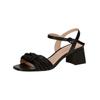 Riemchensandale PETER KAISER "Peter Kaiser Sandalen Nappaleder", Damen, Gr. 40,5, schwarz, Nappaleder, casual, Schuhe