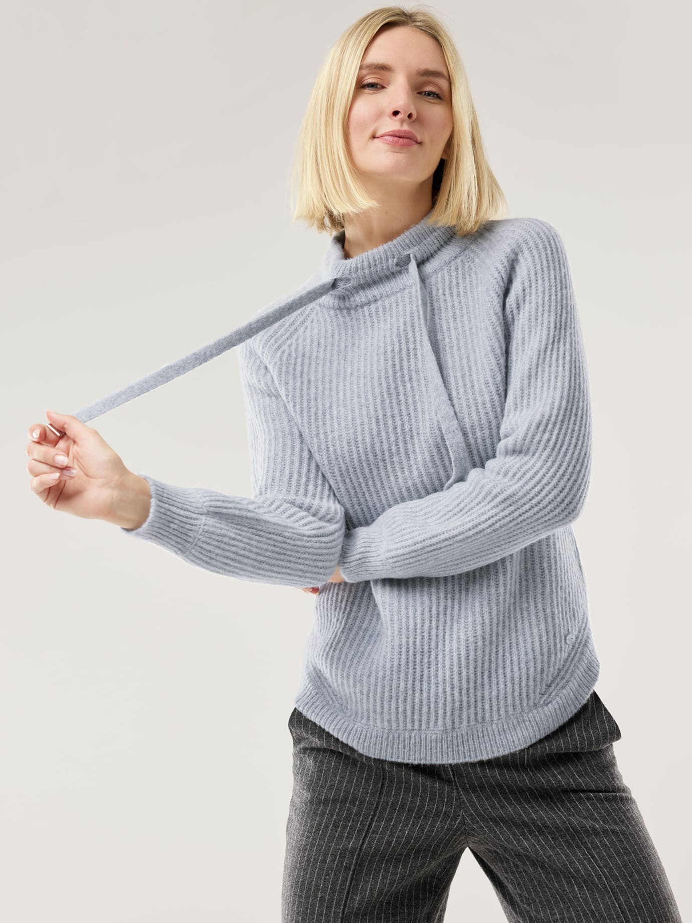 Walbusch Damen Kuschelgarn-Pullover Grau