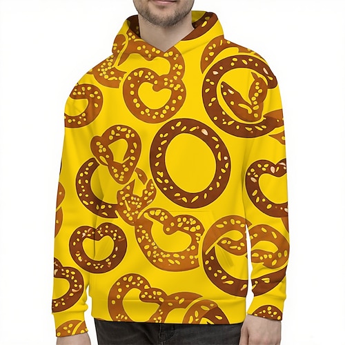 Kapuzensweatshirt Pullover Bayerisch München Deutsch alpin Bischofsärmel Grafik für Herren Erwachsene 3D-Druck für Karneval Oktoberfestbier Party Alltagstauglich Image