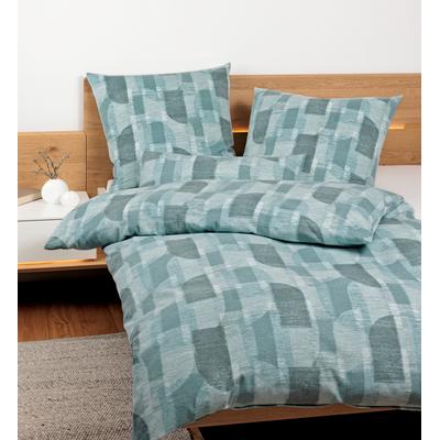 Bettwäsche JANINE "Edelflanell78070 0", salbei jade, B/L: 155cm x 220cm, , Edel-Köper-Flanell, B/L: 80cm x 80cm, Edel-Köper-Flanell, Obermaterial: 100% Baumwolle, Bettwäsche, mit Reissverschluss Image