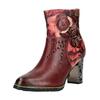 Stiefelette LAURA VITA "LAURA VITA Stiefelette Leder/Textil", Damen, Gr. 39, rot (weinrot), Leder, Textil, casual, Schuhe