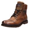 Winterboots BUGATTI, Herren, Gr. 44, braun (cognac), Leder, used, casual, Schuhe, Winterstiefel, Boots, Schnürstiefelette mit Reißverschluss