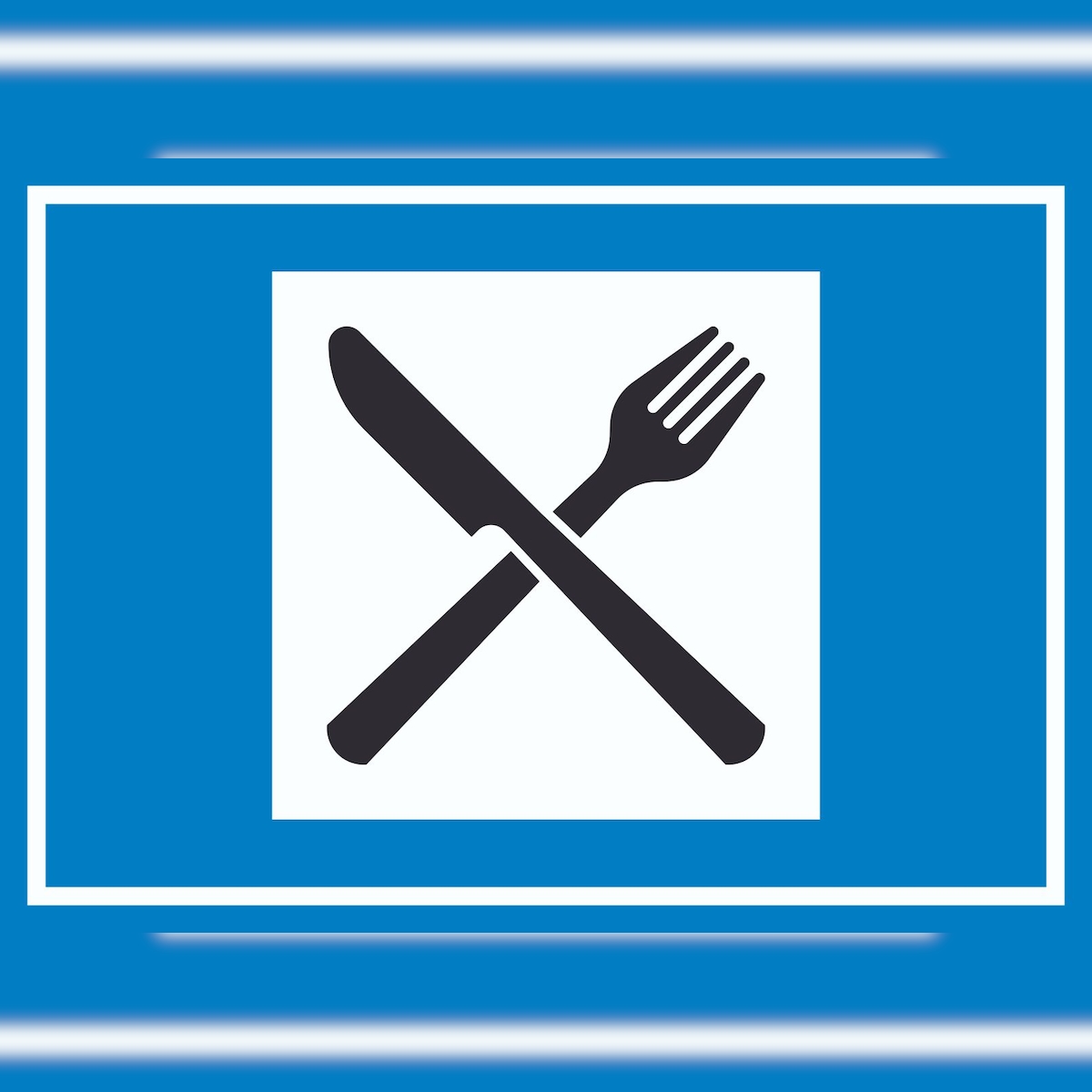HB-Druck Autobahngasthaus Symbol Schild A4 Rückseite selbstklebend Image