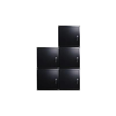 PROREGAL Mega Deal 5x Schließfachwürfel Cubic, HxBxT 35x35x35 cm, Schwarz, Spind Spindschrank Schließfachschrank Schließfachgarderobe Metall Image