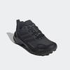 Wanderschuh ADIDAS TERREX "TERREX SKYCHASER AX5 GORE-TEX", Gr. 43, carbon, core schwarz, semi flash aqua, Synthetik, Textil, sportlich, Schuhe, wasserdicht