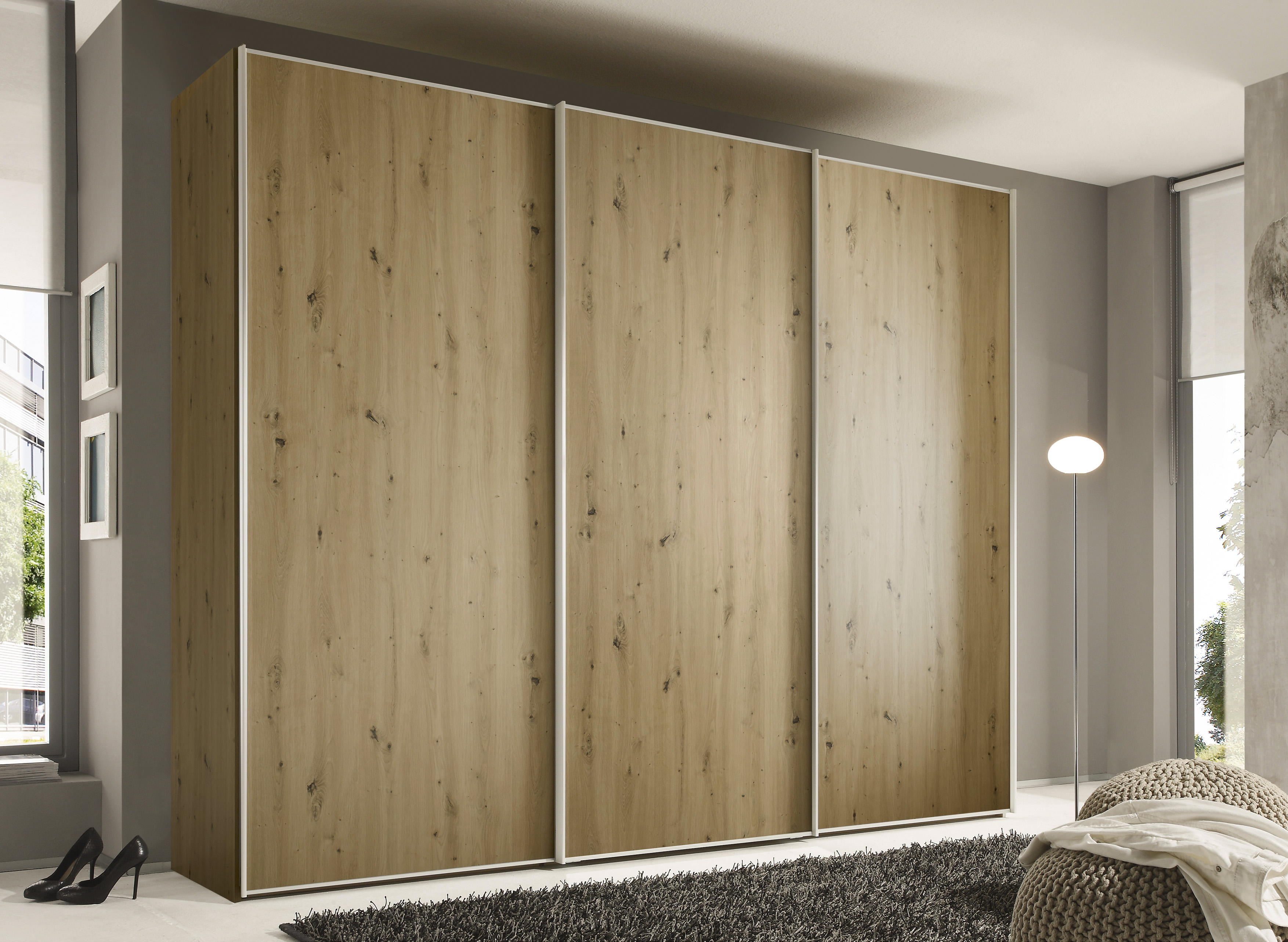 Schwebetürenschrank STAUD "Sinfonie Plus, edles Design in hochwertiger Qualität, Made in Germany", artisan eiche, B:249cm H:240cm T:68cm, Holzwerkstoff, Schränke, Mit vier verschiedenen Ausstattungsvarianten Image