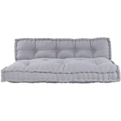 Palettensofa Kissen mit Rückenlehne Grau Stoff - Vidaxl Image