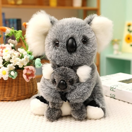 Koala, emotionale Heilung auf Anfrage, realistisches Koala-Plüschtier, weiche Stofftierpuppe, kuscheliges Geburtstagsgeschenk für Kinder und Kleinkinder Image