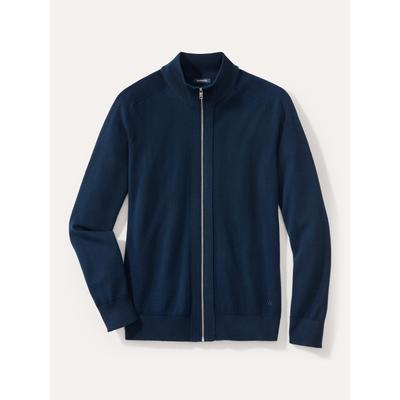 Walbusch Herren Zip-Strickjacke Merino Extrafein Blau Image