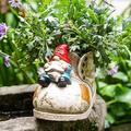 vaso per piante grasse a forma di gnomo a forma di stivale – vaso per fiori in resina colorata dipinta a mano per decorazioni da giardino, ornamenti da patio mini piante in crescita