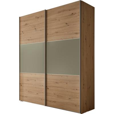 Schwebetürenschrank STAUD "Includo, Made in Germany", grün (dekor artisan eiche, salbei), B:188cm H:222cm T:68cm, Holzwerkstoff, Schränke, Mit vier verschiedenen Ausstattungsvarianten Image