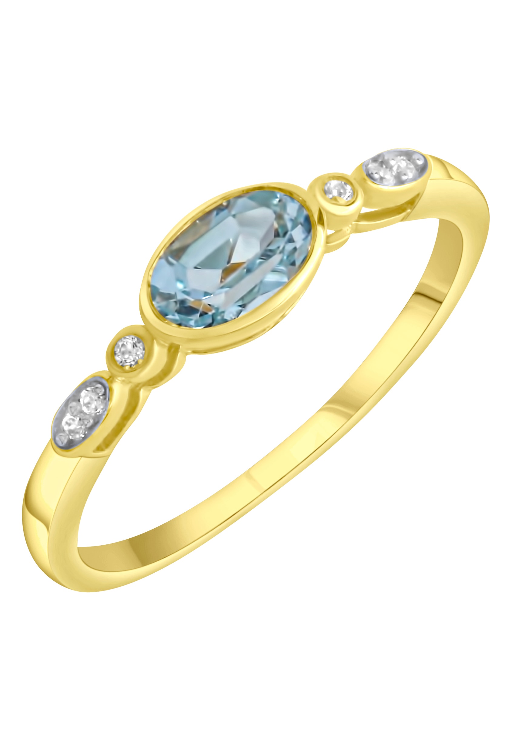 Fingerring FIRETTI "Schmuck Geschenk Silber 925 Silberring" Gr. 16, blau (gelbgoldfarben, silberfarben, blau, kristallweiß), Fingerringe, Damen, 16, Silber 925 (Sterlingsilber), 1,2mm, mit Blautopas (behandelt), Zirkonia (synth.) Image