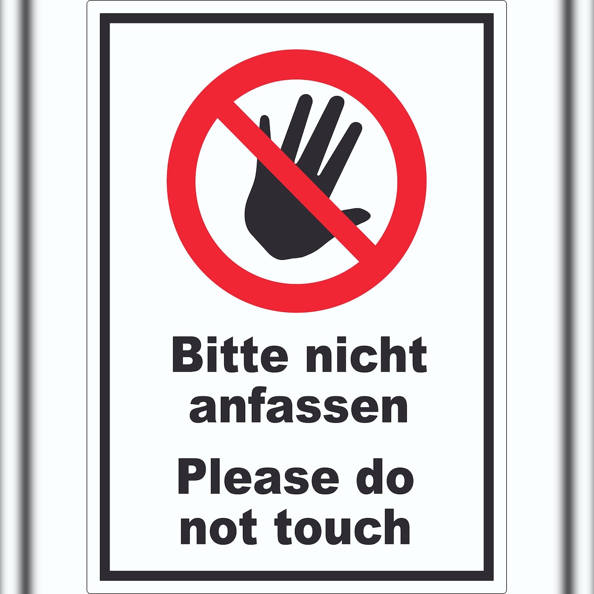 HB-Druck Bitte nicht anfassen Aufkleber Do not touch A8 (52x74mm) Image