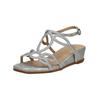 Keilsandalette ALMA EN PENA "ALMA EN PENA Sandalen Textil", Damen, Gr. 38, silber, Textil, casual, Schuhe