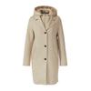 Kurzmantel S.OLIVER, Damen, Gr. 36, braun, Web, Obermaterial: 73% Polyester, 21% Viskose, 6% Elasthan, casual, regular fit knielang, Langarm, Mäntel, Abnehmbarer Einsatz und Kapuze
