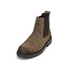 Chelseaboots MARC O'POLO "aus edlem Velours-Rindleder", Herren, Gr. 46, grau (schwarz taupe), Obermaterial: 100% Leder (Rind), unifarben, Schuhe