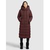 Steppmantel KHUJO "TYNSE", Damen, Gr. S, rot (weinrot), Web, 100% Polyester, unifarben, casual, regular fit wadenlang, Langarm eingesetzt elastischer Bund mit Windstopper, Mäntel