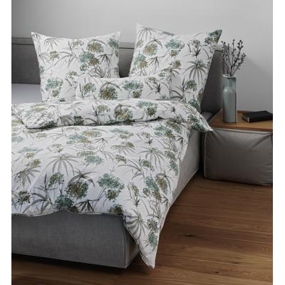 Bettwäsche JANINE "Edelflanell78066 0", grün, B/L: 135cm x 200cm, , Linon, B/L: 80cm x 80cm, Linon, Obermaterial: 100% Baumwolle, Bettwäsche, mit Reissverschluss Image