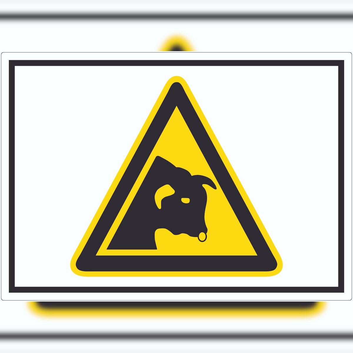 HB-Druck Achtung Stier Symbol Aufkleber A2 (420x594mm) Image