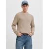 Strickpullover JACK & JONES "JJEDOVER KNIT CREW NECK SN", Herren, Gr. L, gelb (moonbeam), Strick, Obermaterial: 42% Baumwolle, 40% Polyacryl, 18% Polyester, unifarben, modisch, regular fit, Rundhals, Langarm Rippstrickbündchen, Pullover