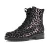Schnürstiefelette GABOR "PISA", Damen, Gr. 41, schwarz (schwarz, leo), Veloursleder, animal-print, modisch, Schuhe, Blocakabsatz, Schnürboots im Animal-Look, Komfortweite H