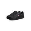 Plateausneaker TOMMY JEANS "TJW RETRO BASKET SNEAKER", Damen, Gr. 40, schwarz, Leder, Lederimitat, unifarben, sportlich, Schuhe, Freizeitschuh, Halbschuh, Schnürschuh mit geprägter Logoflagge