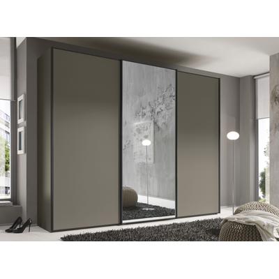 Schwebetürenschrank STAUD "Sinfonie Plus, edles Design in hochwertiger Qualität, Made in Germany", braun (mocca), B:280cm H:240cm T:68cm, Holzwerkstoff, Schränke, Mit Spiegeltür und vier verschiedenen Ausstattungsvarianten Image