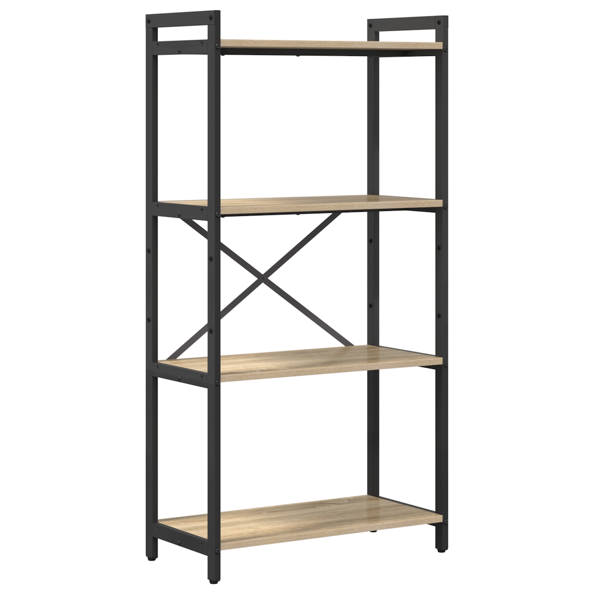 vidaXL Bücherregal Sonoma Eiche 60 x 30 x 118 cm MDF und Stahl Image