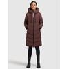 Steppmantel KHUJO "MIKIA", Damen, Gr. XS, rot (weinrot), 100% Polyester, unifarben, casual, regular fit knielang, Langarm eingesetzt elastischer Bund mit Windstopper, Mäntel