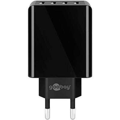 goobay Ladeadapter 30 Watt 4 x USB A schwarz schwarz Image
