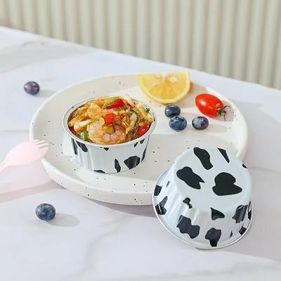 50pcs Aluminum Foil Tin Cup, Disposable Egg Tart Baking Cups, Air Fryer Safe Foil Ramekins, Small Aluminum Bowls for BBQ, Oven, Roasting, and Food Storage