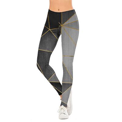 Women's Slacks Leggings Streetwear Casual Full Length Natural Flower Elastic Waist Print Soft Street Holiday Daily Wear Apple Green Black Gold Deep Purple Dark-Gray Fall Regular Fit