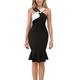 Women's Knee Length Dress Sheath Dress Elegant Stylish Sexy Regular Fit Plain Sleeveless Strapless Black Summer Spring