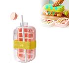 Ice Cube Bottle, 2 in 1 Touch-Free Ice Cube Tray Water Bottle with Lid and Bin, Ice Cube Making Bottle, Easy Press to Release Vertical Ice Cube Tray with straw tie