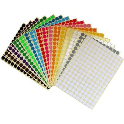 Bunte selbstklebende Etiketten, 10 mm runde Aufkleber, 16 Farben, verschiedene runde Aufkleber, Image