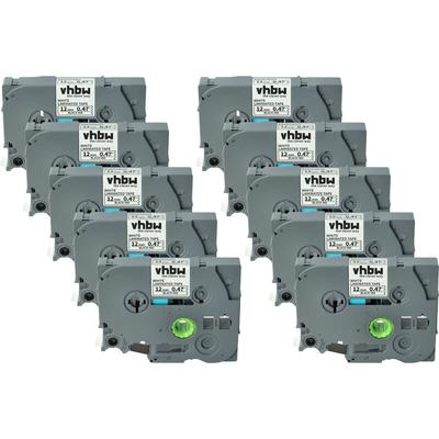 10x Schriftband-Kassette kompatibel mit Brother pt D600, D600VP, D450VP, E100B, E105, E100, E100VP Image