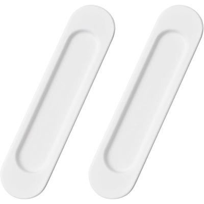 Lot de 2 poignées de porte coulissante ovales auto-adhésives en alliage d'aluminium blanc chaud Image