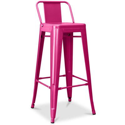 Barhocker mit Rückenlehne - Industriedesign - 76cm - New Edition - Stylix Fuchsia Image