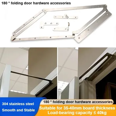 Silent Wide Folding Door Hinge Stainless Steel Hinge Hardware 180 Degrees 90 Degrees Folding Door Hinge 600/700/800/900/1000mm