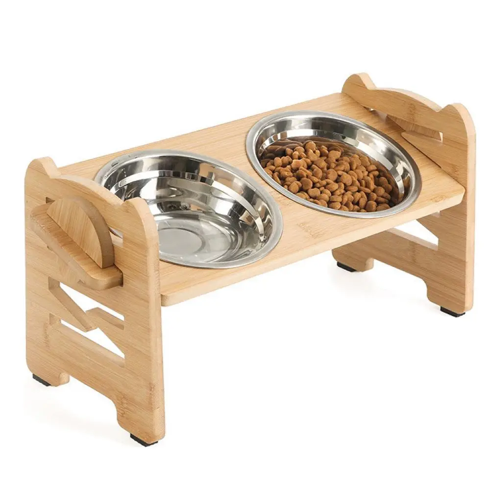 Fournitures pour animaux de compagnie bol double en acier inoxydable support de bol pliant bol de nourriture pour chat bol de nourriture pour chien
