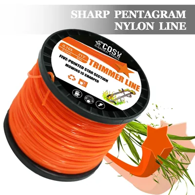 2.7MM*100M String Trimmer Line, Commercial Grade Orange Pentagon Weed Eater String, Nylon String Trimmer Line for Grass Weeds