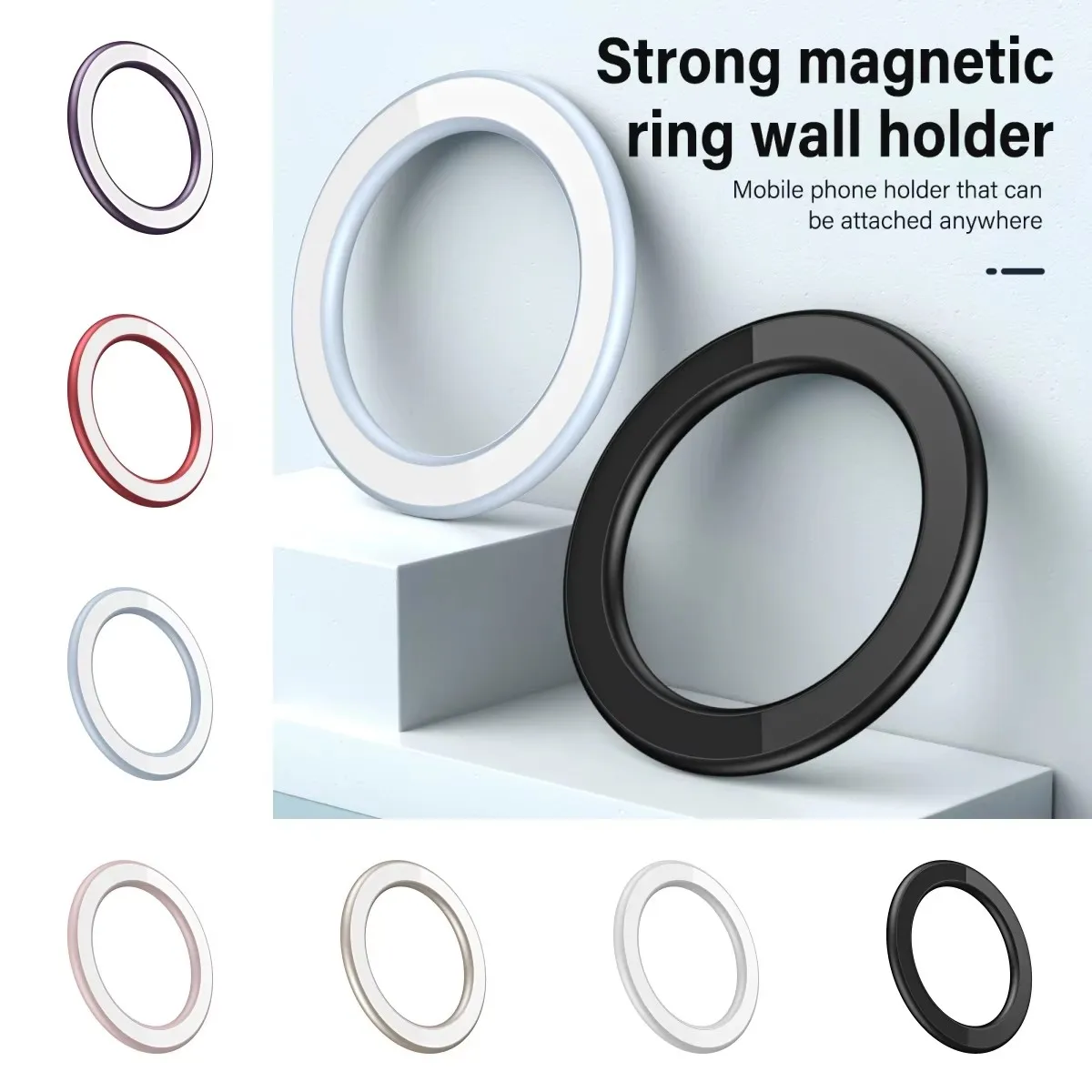 Magnetic Ring Holder For iPhone 16 15 14 13 12 Magnet Wall Mobile Phone Holder Magnetic Magsafe Car Phone Stand Universal