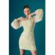 Coast Womens Muse Chiffon Embellished Mini Dress With Blouson Sleeves - Natural - Size 14 UK | Coast Sale | Discount Designer Brands