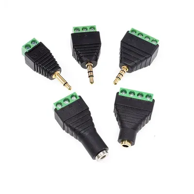 1PCS 3,5 Jack Stecker Stereo Adapter 3,5mm Audio Mono Kanal Stecker Zu Schraube Terminal Audio Mono Kanal Stecker Image