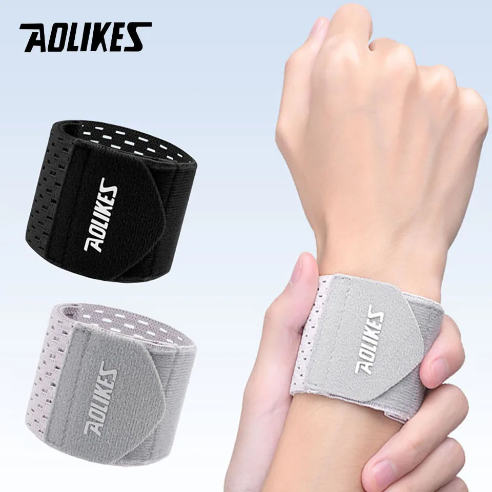 AOLIKES 1PCS Wristband Wrapping Compression Sports Elastic Adjustable Wrist Guard Support Basketball Weight Training Wrist Wraps