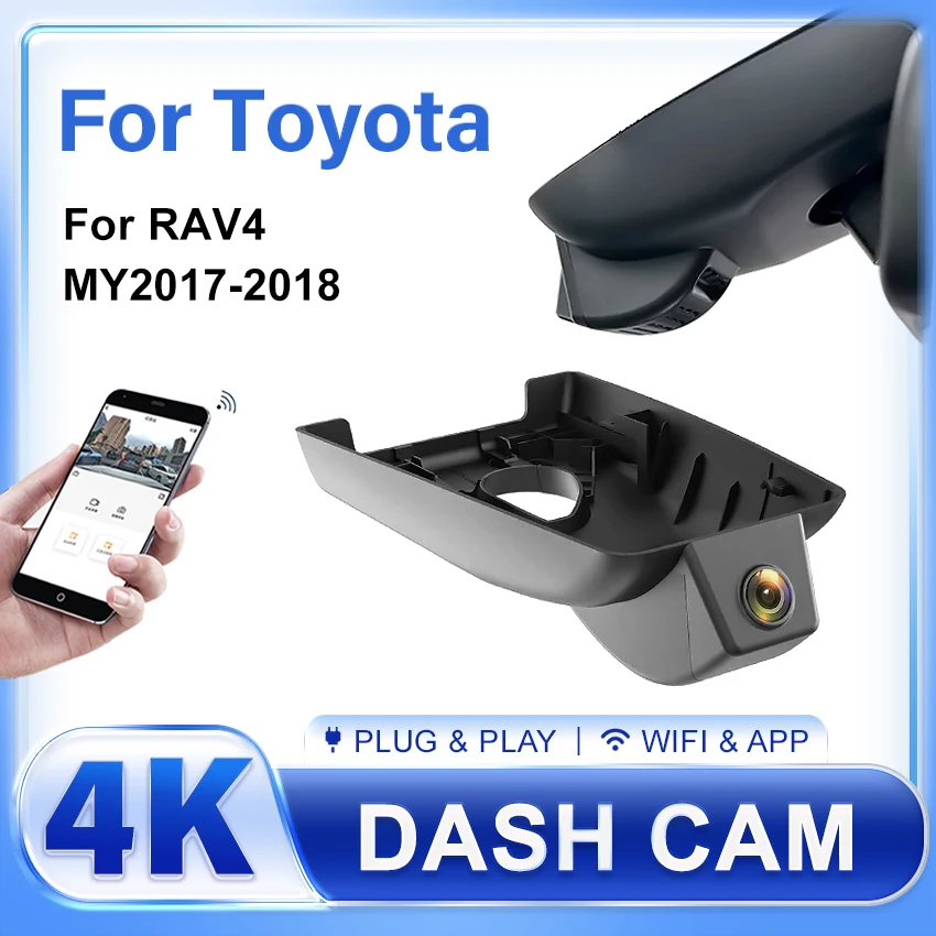 Versteckte Auto DVR Wifi Video Recorder 4K Dash Cam Kamera Einfache Installation Für Toyota RAV4 Xa40 GXL 2016 2017 2018, Auto Zubehör Image
