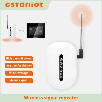 WiFi Signal Repeater Wireless Extender 433 MHz Long Range Booster Barrierefrei durch Wände für Home Alarm Security System