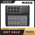 KDES MIX828 Console di missaggio Mixer audio digitale a 8 canali Stereo per la registrazione di mixer audio DJ Trasmissione in diretta di rete Karaoke