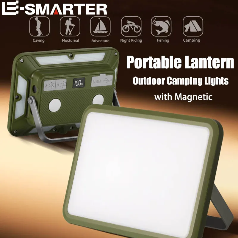 Wiederaufladbare magnetische Arbeitsleuchte, wiederaufladbare Campinglampe, superhelle Notfall-Taschenlampe für den Außenbereich, eingebauter 4000-mAh-Akku